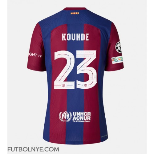 Camiseta Barcelona Jules Kounde #23 Primera Equipación 2023-24 manga corta